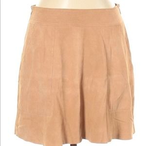 Joie Suede Leather Mini Skirt Sz 4 Pockets zipper